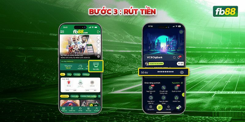 Bước 3: Thực hiện rút tiền về tài khoản ngân hàng