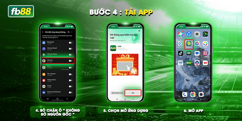 Bước 4: Cài đặt app FB88 trên Android 