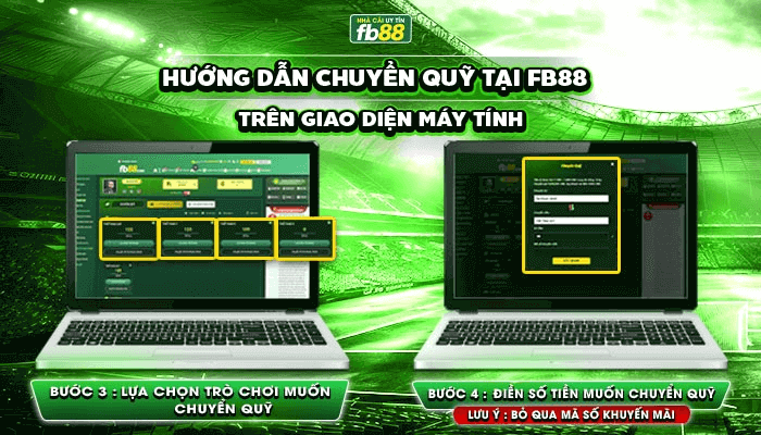 Hướng dẫn chuyển quỹ trên giao diện máy tính bước 3 & 4