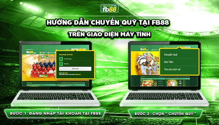 Hướng dẫn chuyển quỹ trên giao diện máy tính bước 1 và 2
