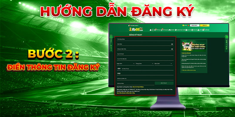 Điền thông tin đăng ký FB88