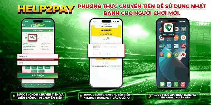 Hướng dẫn nạp tiền bằng help2pay tại FB88